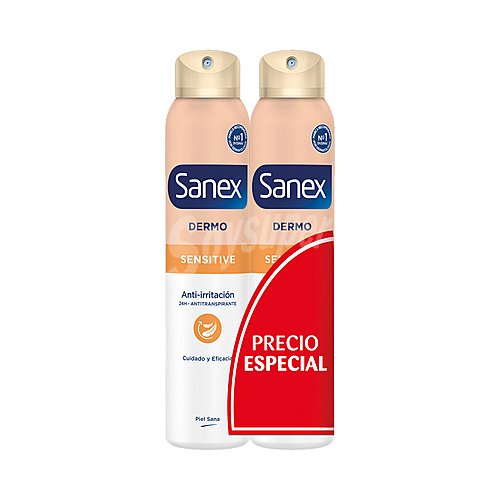 Sanex Dermo sensitive Desodorante en spray para mujer con protección anti-transpirante 24 horas