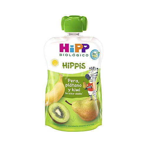 Hipp Bolsita de fruta ecológico (pera, plátano y kiwi) a partir de 6 meses hipp Hippis