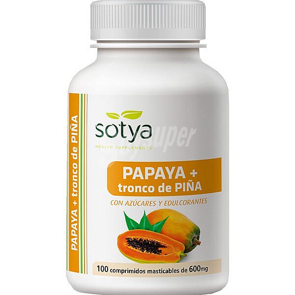 Papaya con tronco de piña y edulcorantes masticables