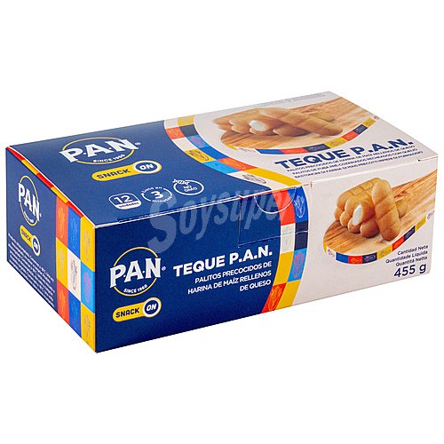 PAN Palitos precocidos y congelados de harina de maíz rellenos de queso PAN Snack on