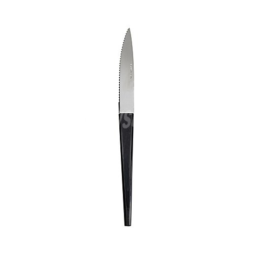 Cuchillo chuletero de mesa con mango de plástico color negro, Romane actuel