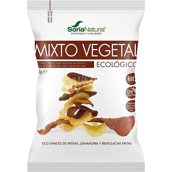 Surtido de snacks vegetales