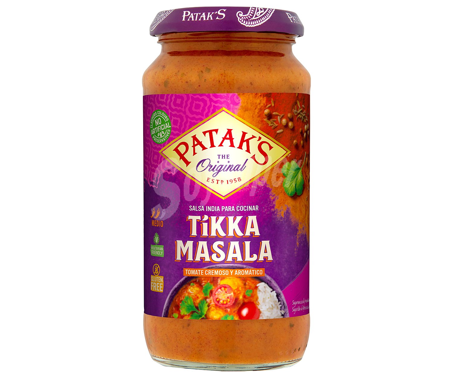 Patak's Salsa de tomate con notas de cilantro y comino, Tikka Masala patak´s