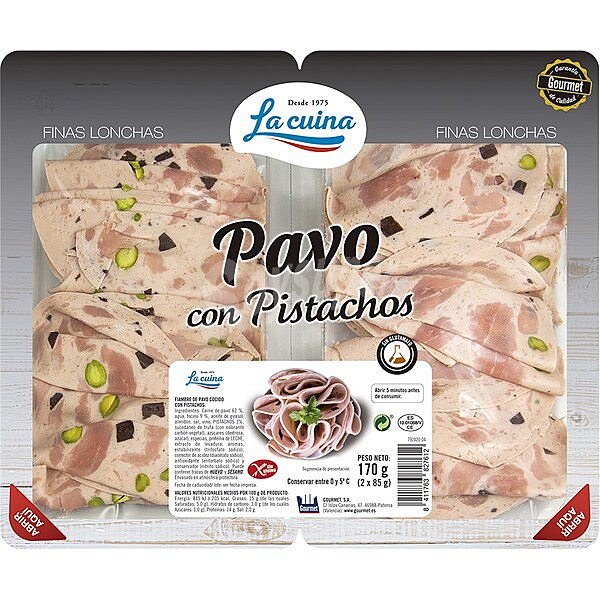 Pavo a la trufa en lonchas sin gluten