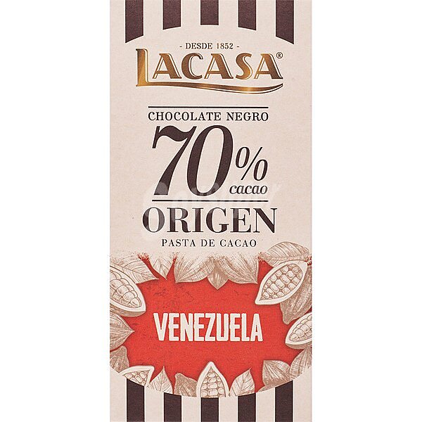 Origen Venezuela chocolate negro 70% cacao