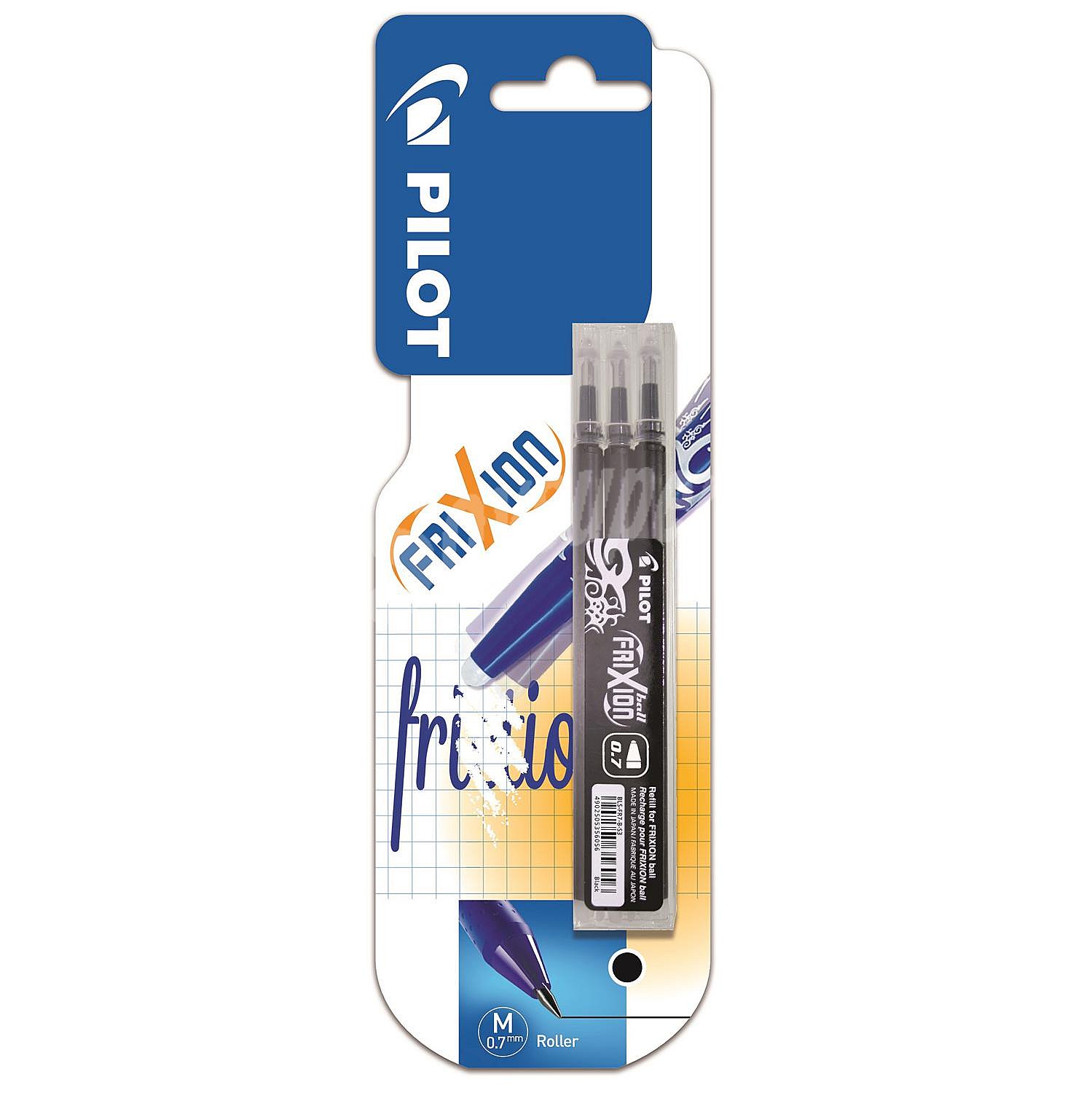 Recambio tinta borrable negra, punta 0.7mm frixion ball click