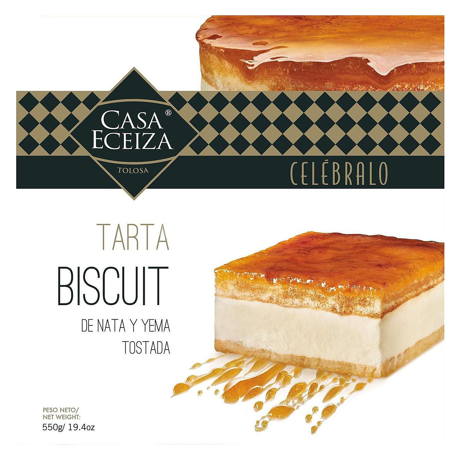 Tarta biscuit de nata-yema