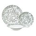 Vajilla de Porcelana carrefour home Flores 18 pzas - Gris