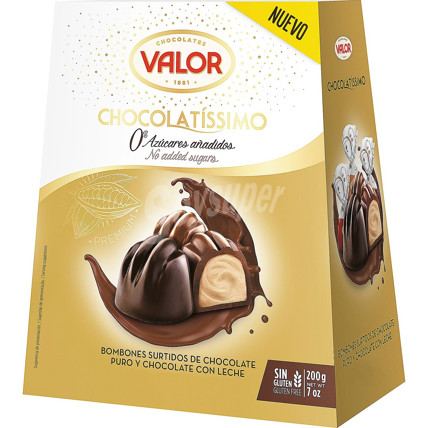 Chocolatíssimo bombones surtidos 0% azúcares añadidos y sin gluten