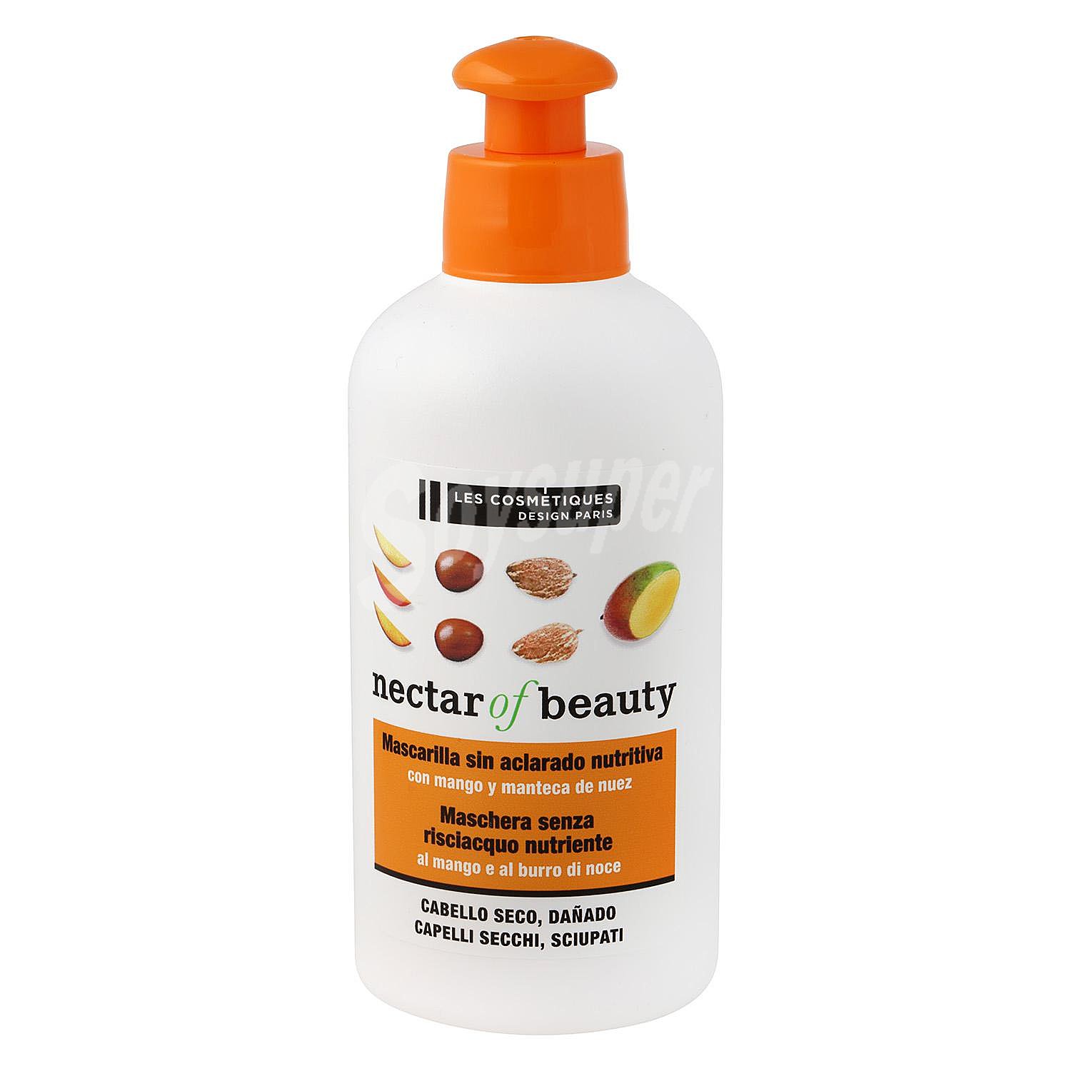 Mascarilla capilar sin aclarado nutritiva mango y nuez Nectar of Beauty