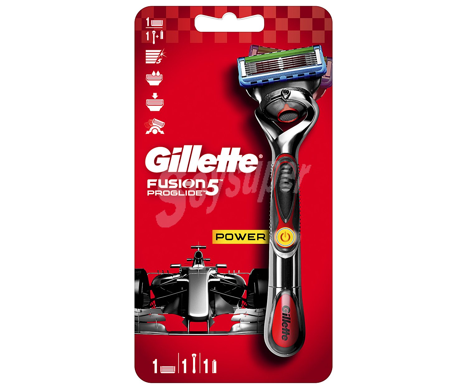 Maquinilla de afeitar recargable con cabezal pivotante de cinco hojas Fusion 5 proglide2