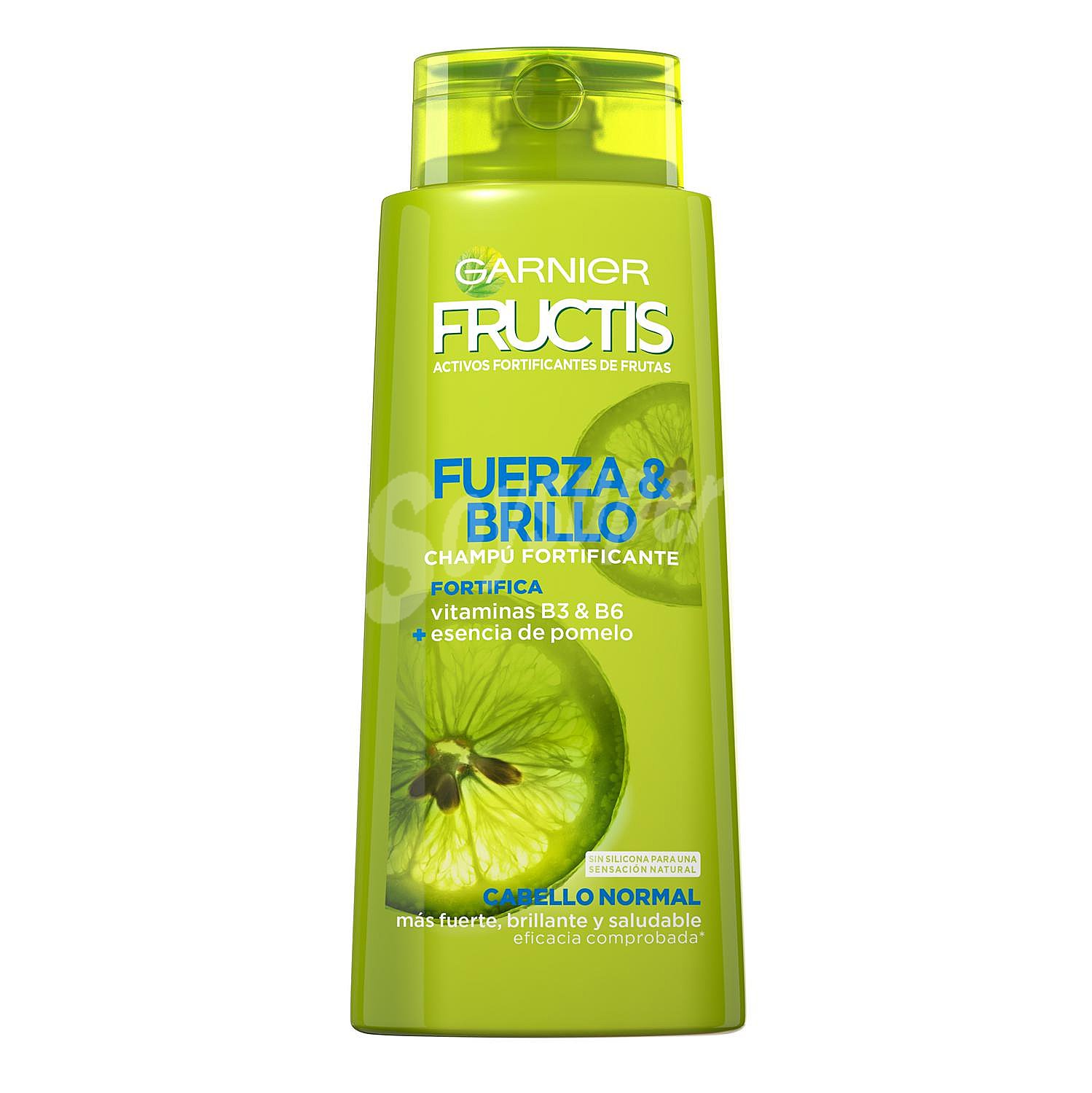 Champú fortificante Fuerza & Brillo con vitaminas B3 y B6 + esencia de pomelo para cabello normal