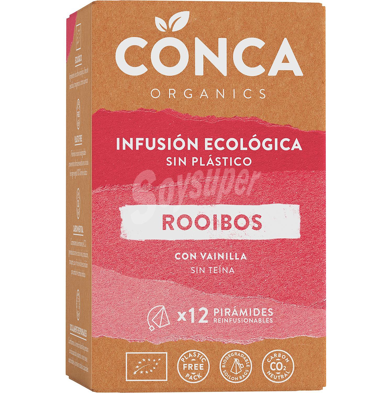 Infusión rooibos con vainilla en bolsitas pirámide ecológico Conca