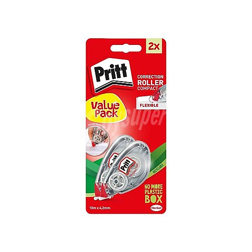 Lote de 2 cintas correctora de 4.2 milímetros pritt 8.5 metros