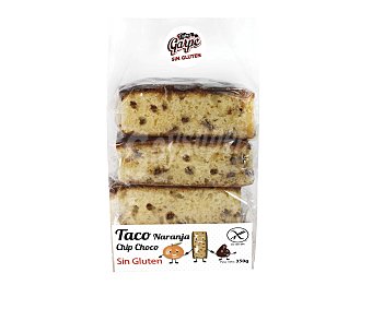 Bizcochos tacos naranja chio choco, sin gluten