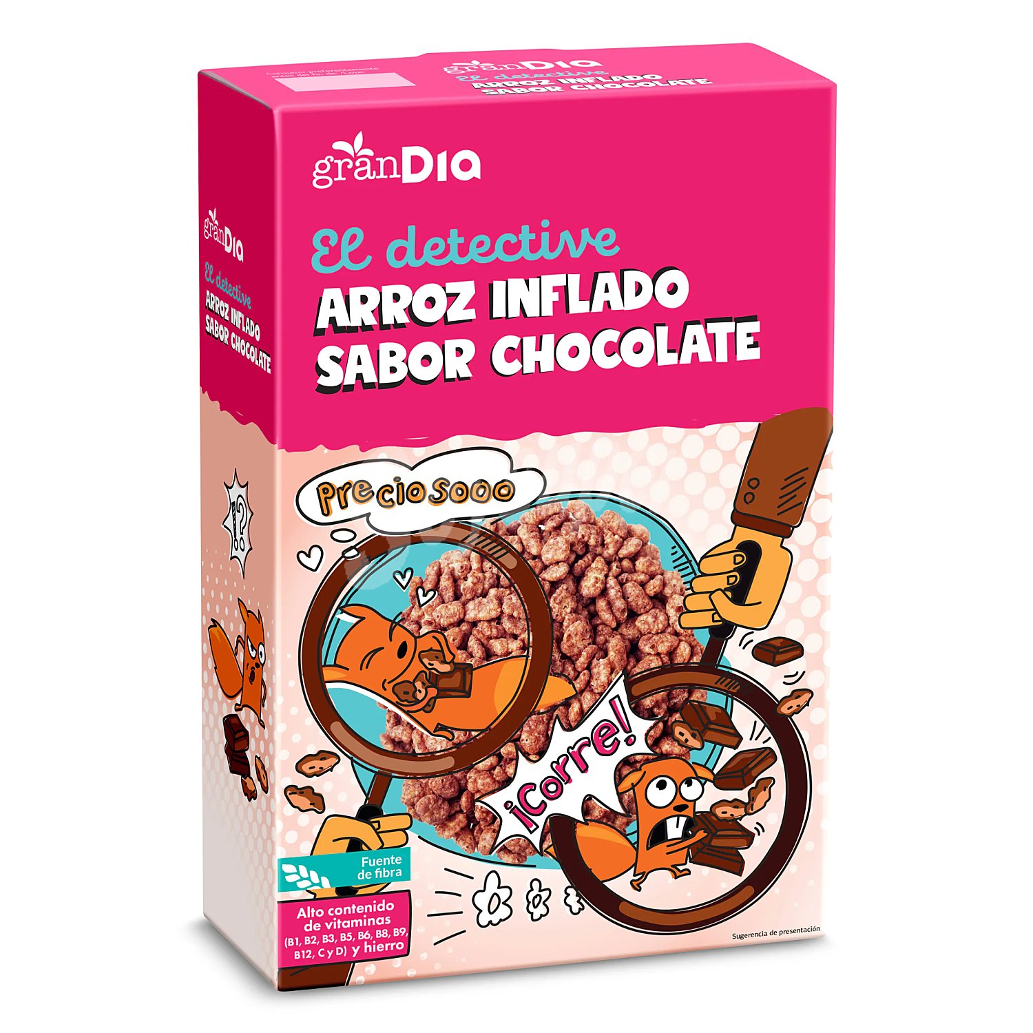 Cereales de arroz inflado con chocolate Gran Dia