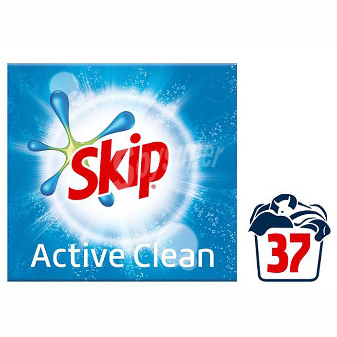 Skip Detergente en polvo para lavadora con aceleradores de lavado skip active clean 37 lav