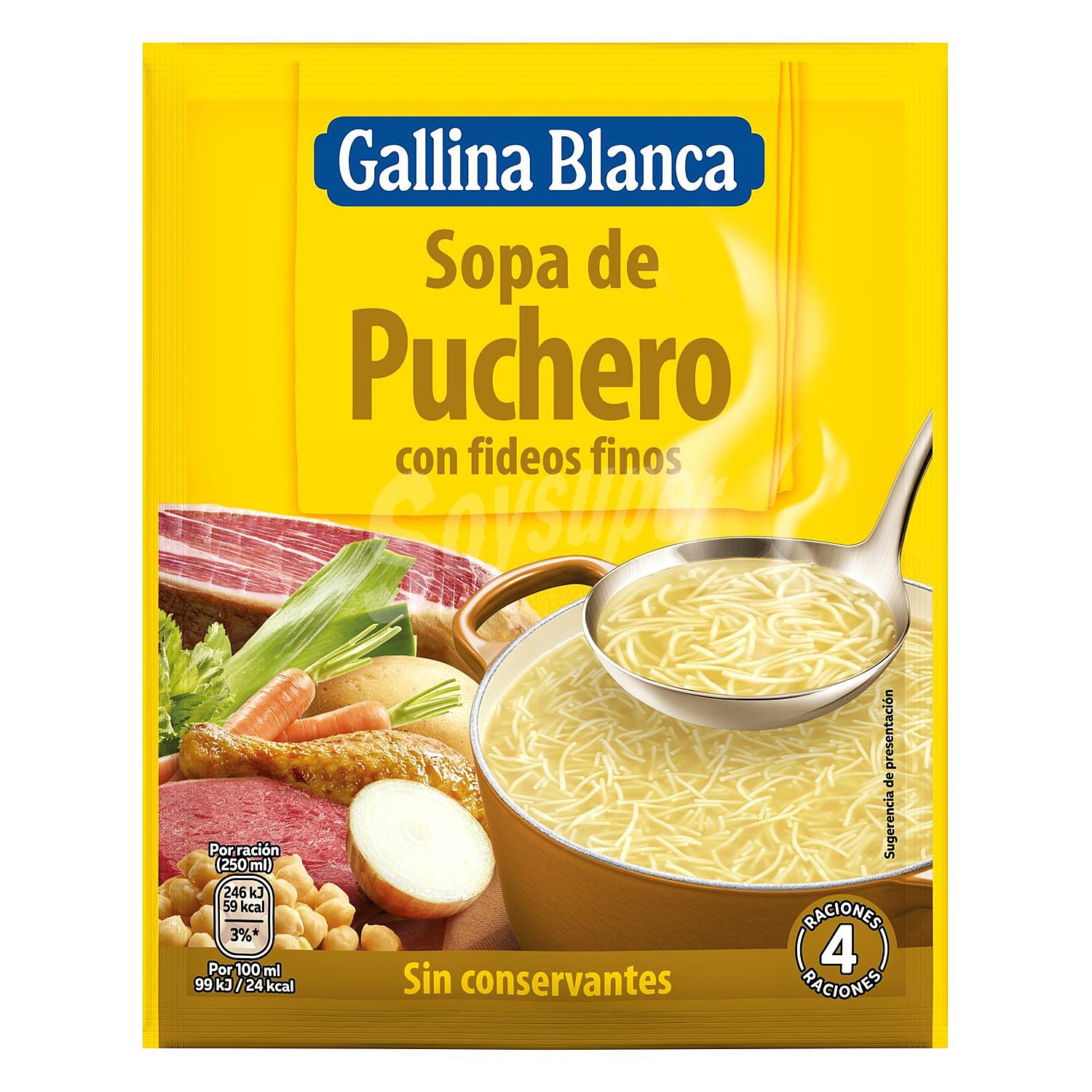 Sopa puchero fideos