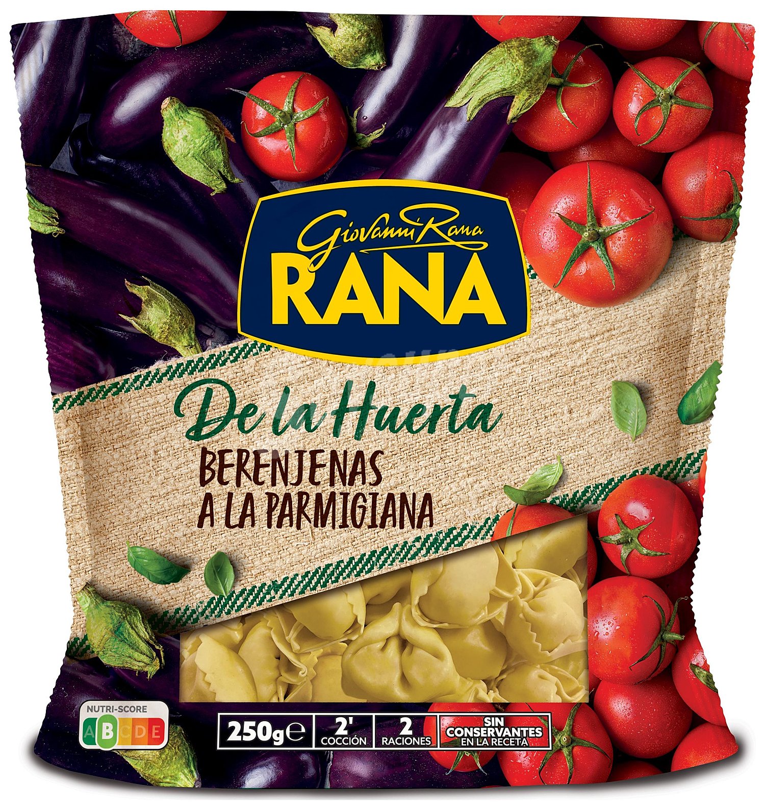 De la huerta tortellini relleno de berenjenas a la parmigiana 2 raciones