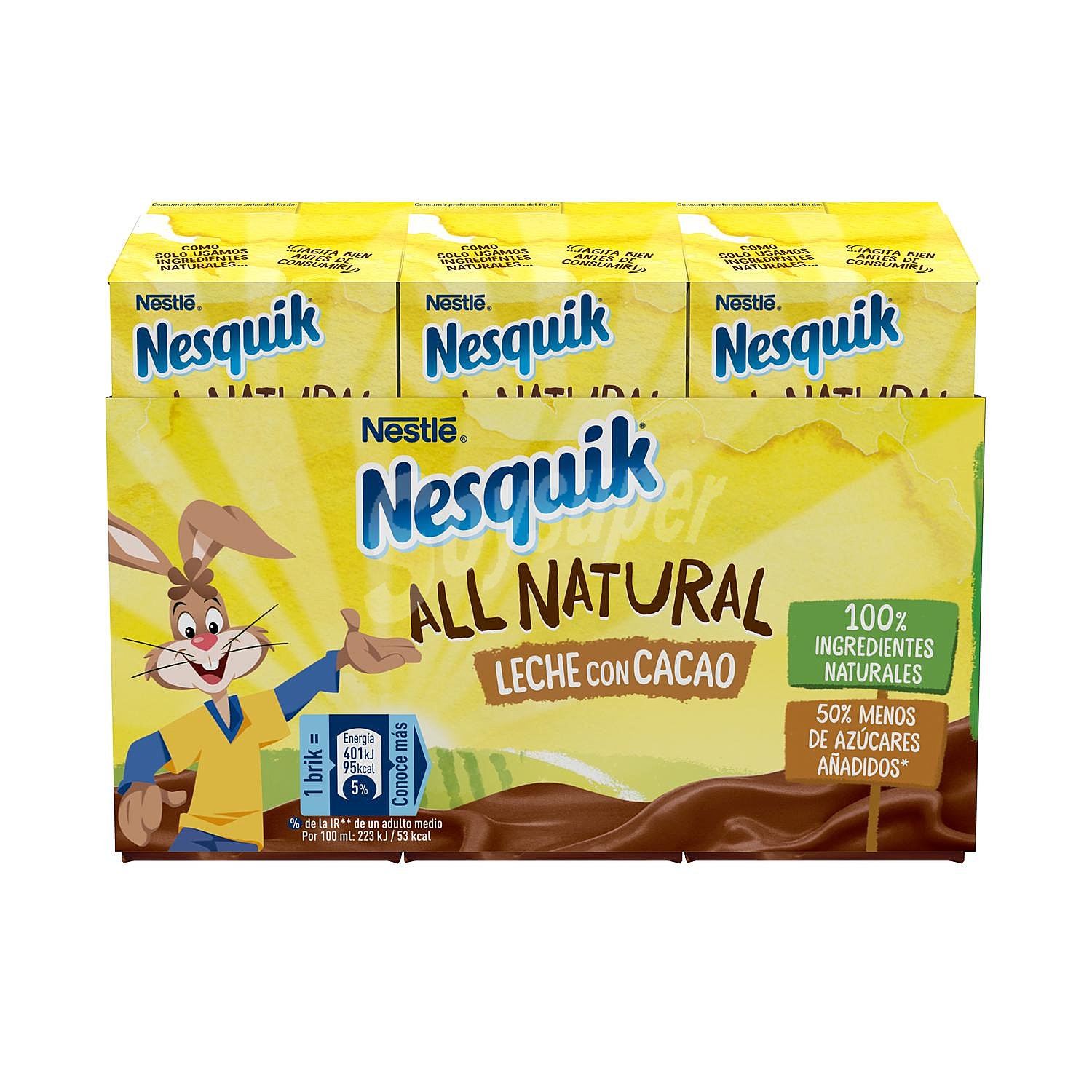 Batido de cacao all natural 50% menos de azúcares añadidos sin gluten