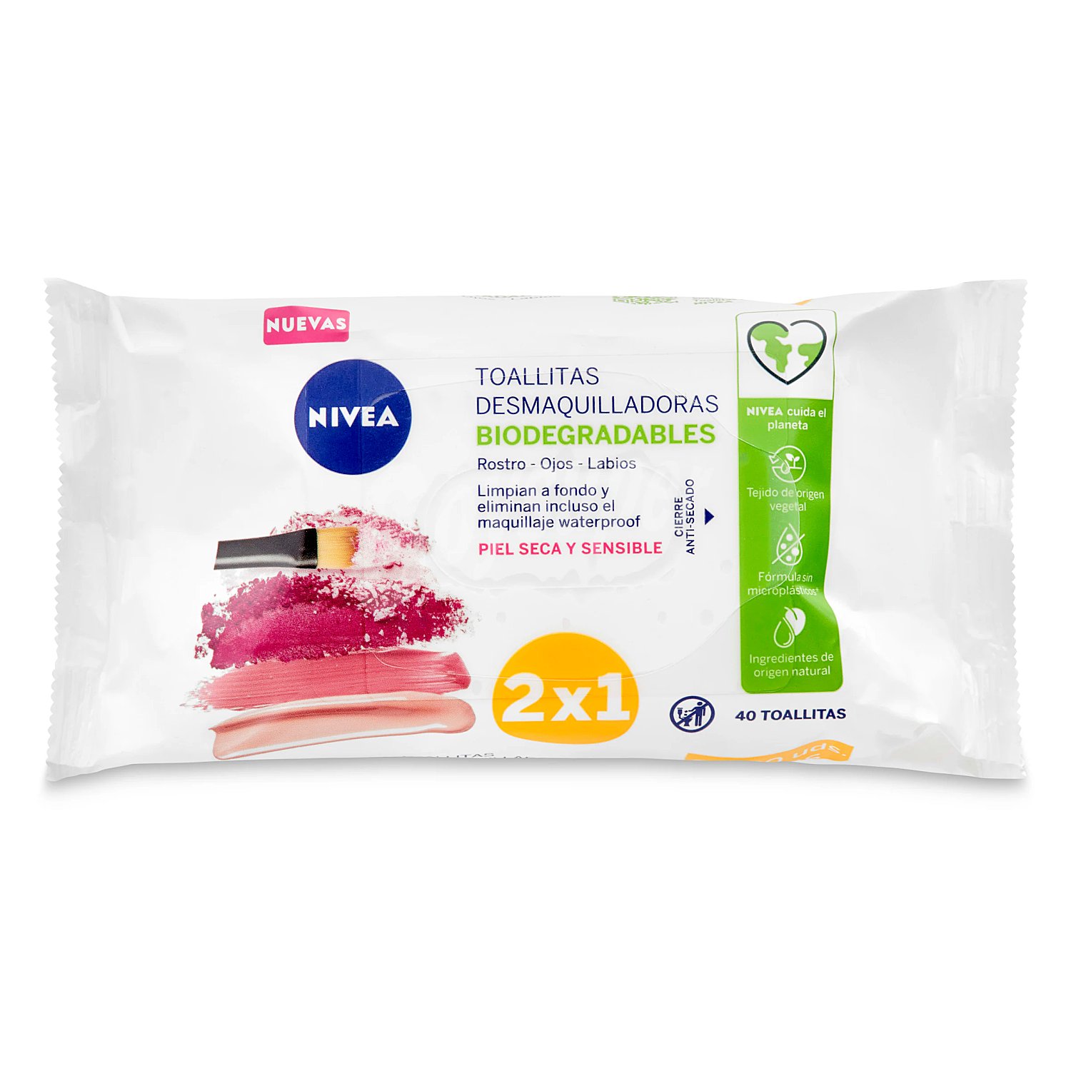 Toallitas Desmaquilladoras Suaves Piel seca/sensible Nivea