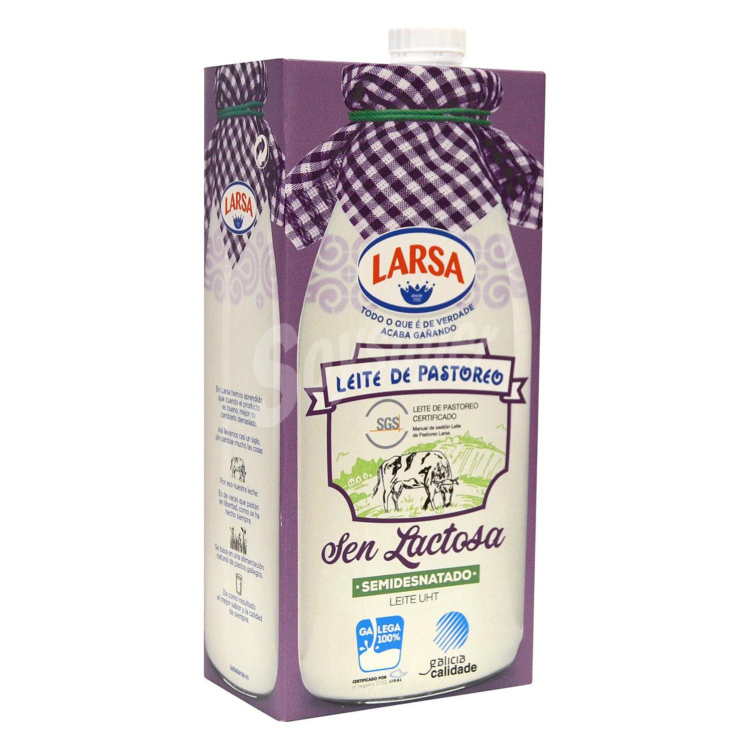 Leche semidesnatada Larsa sin lactosa