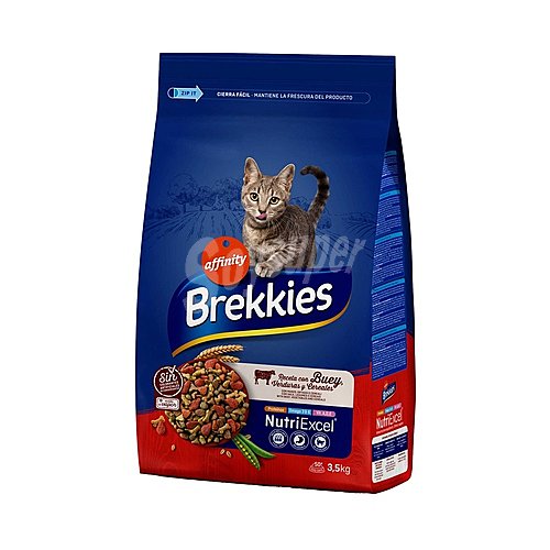 Brekkies Alimento para gatos seco con buey, verduras y cereales brekkies