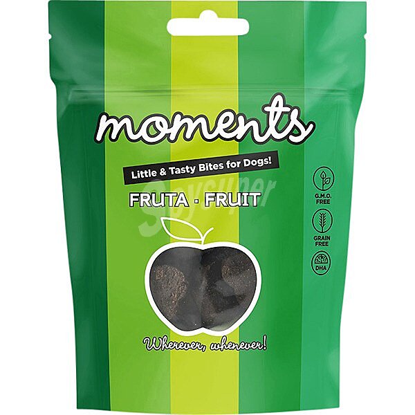 Grain free snacks semihúmedos para perros con frutas