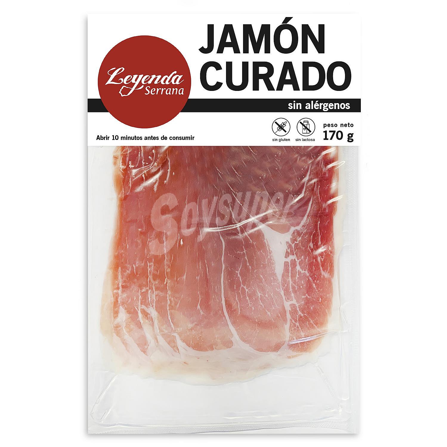 Jamón curado en lonchas sin gluten y sin lactosa