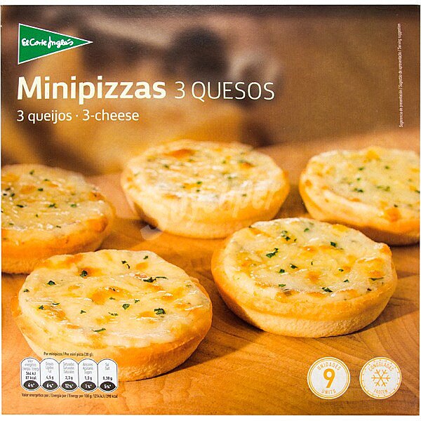 Minipizza 3 quesos 9 unidades caja 270 g