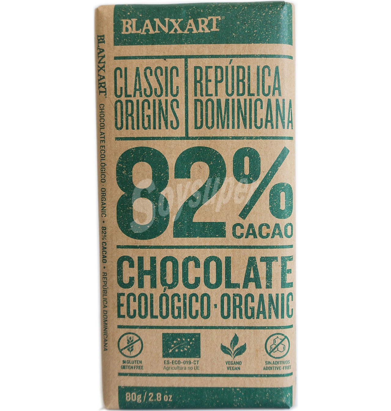 Chocolate ecológico 82% república dominicana