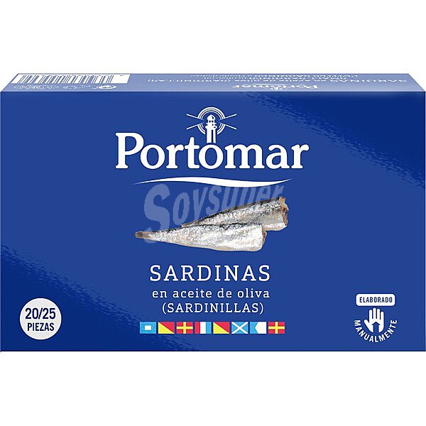 Sardinillas en aceite de oliva 20-25 piezas lata 81 g neto escurrido