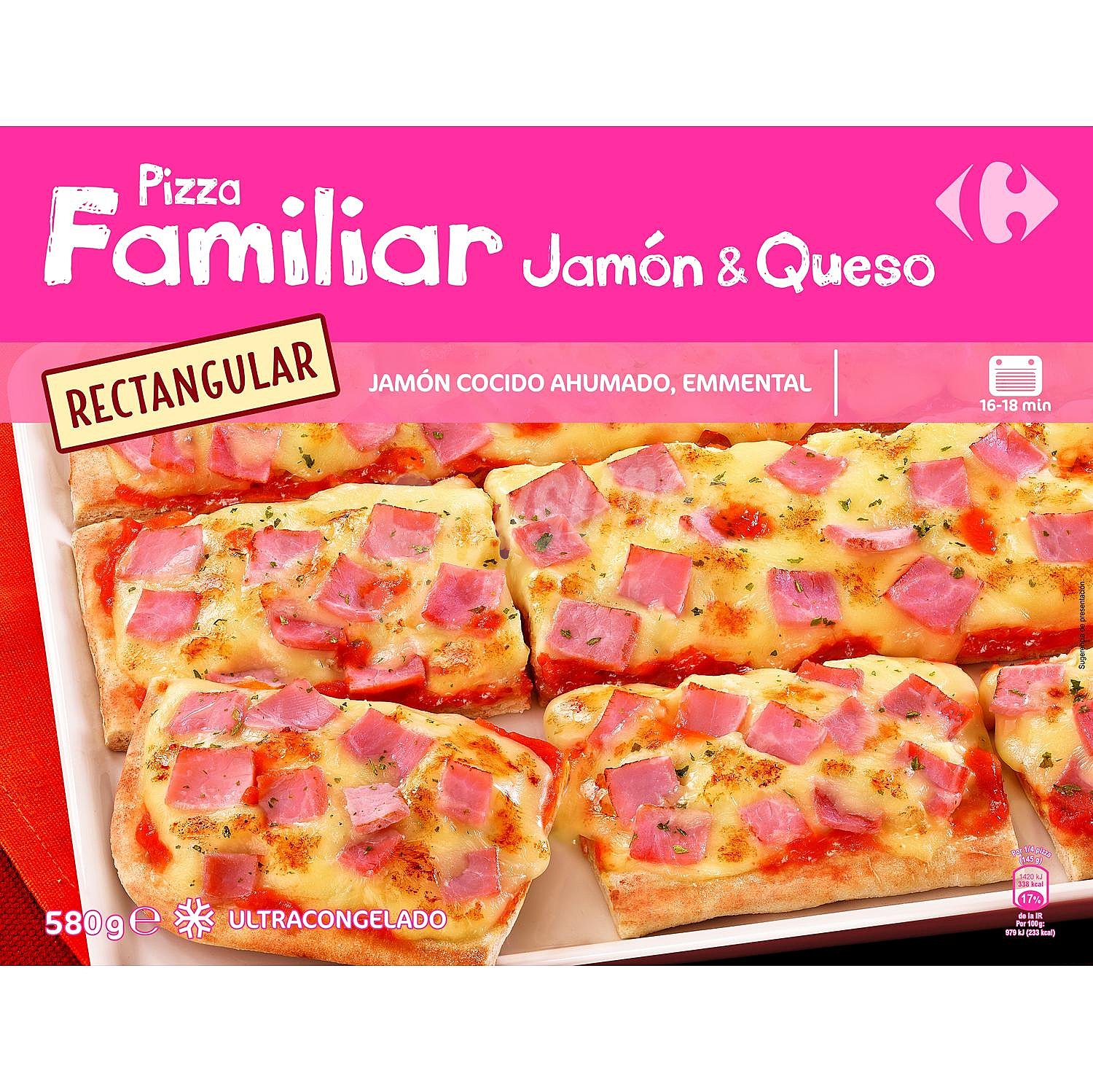 Pizza de jamón y queso Carrefour