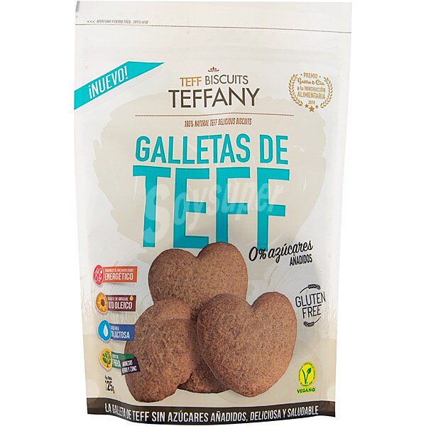 Galletas de teff 0% azúcares añadidos sin gluten y sin lactosa