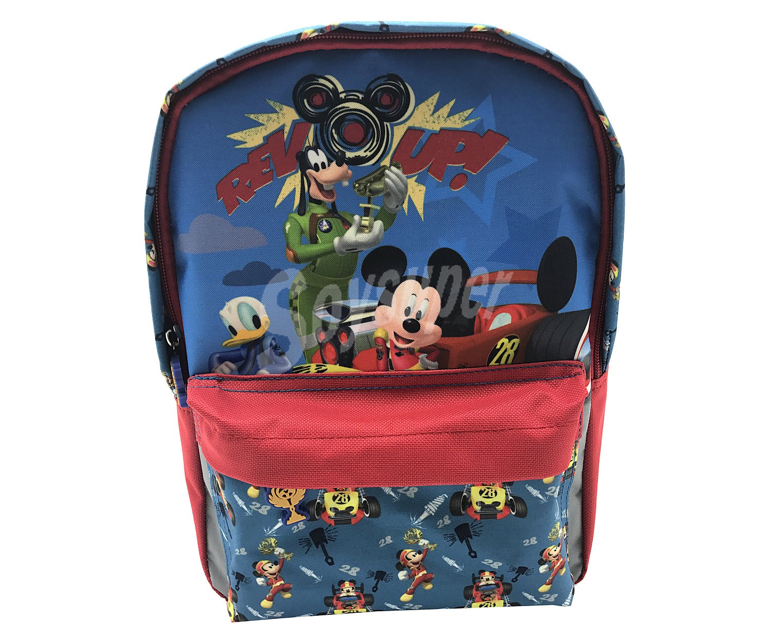 Mochila infantil con 2 compartimentos, color azul, mickey.