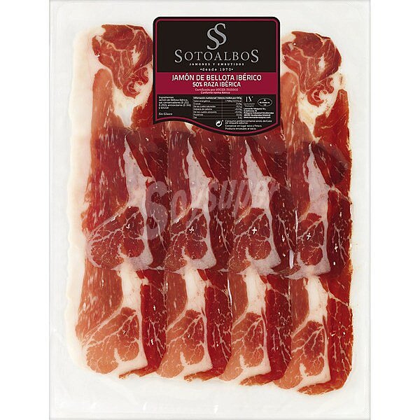 Jamon de bellota iberico 50% raza iberica sobre 100 g