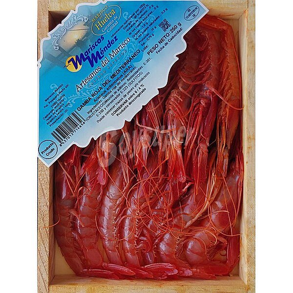 Gamba roja del mediterráneo 45-55 pzas/kg caja 250 g