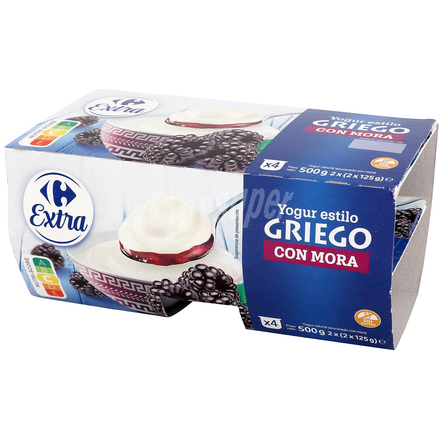 Yogur griego bicapa de mora sin gluten