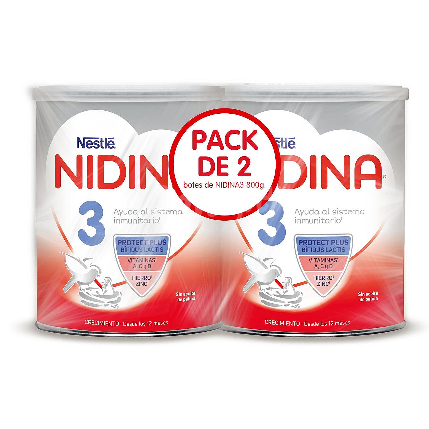 Leche infantíl de crecimiento desde 1 año Nestlé Nidina 3 sin gluten