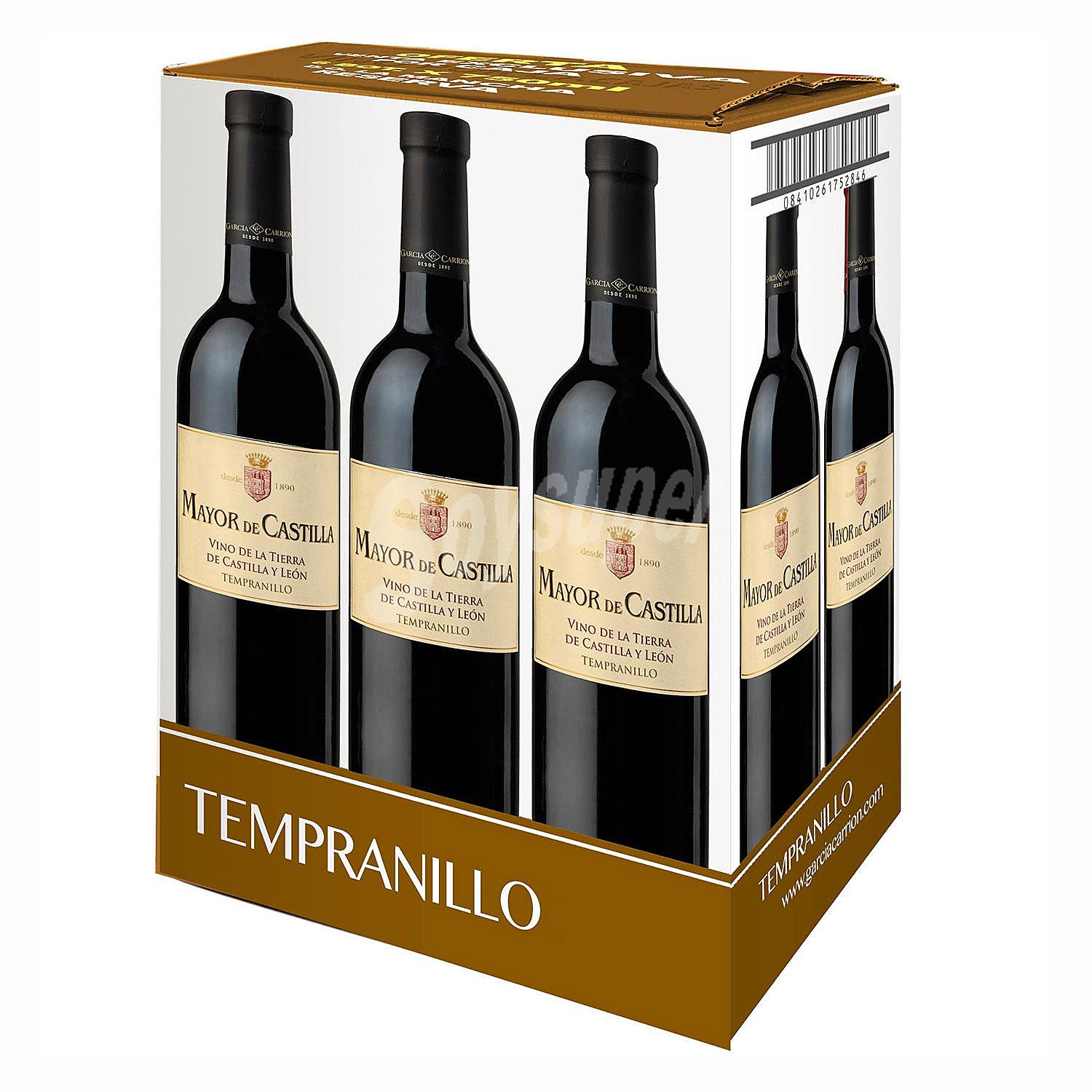 Vino tinto Tempranillo de la tierra de Castilla y León Mayor de Castilla