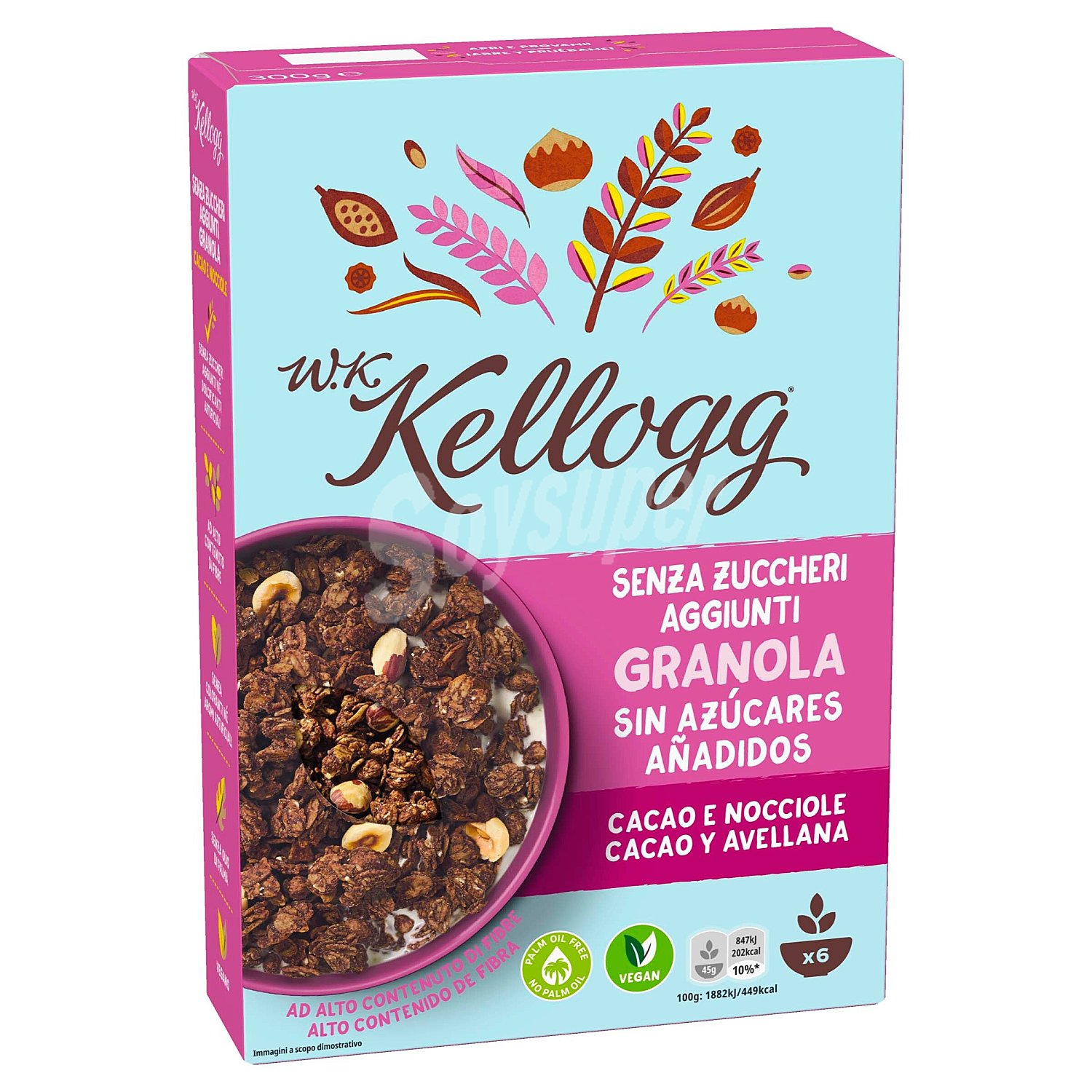 Cereales wk granola con cacao y avellanas