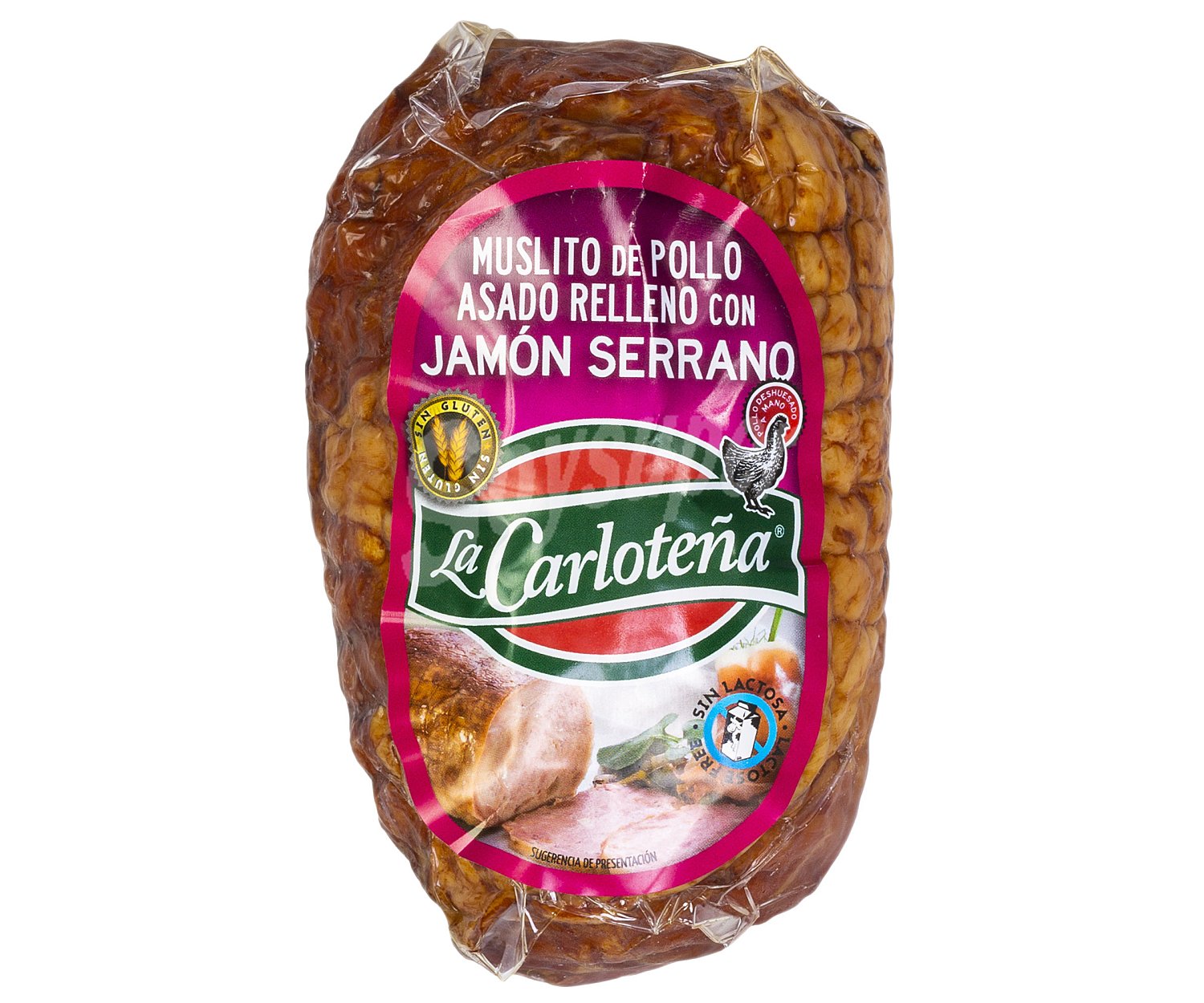 Muslito de pollo asado relleno de jamón serrano