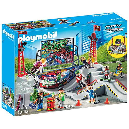 Conjunto de juego Pista de Skate con 68 piezas, playmobil City Action 70168