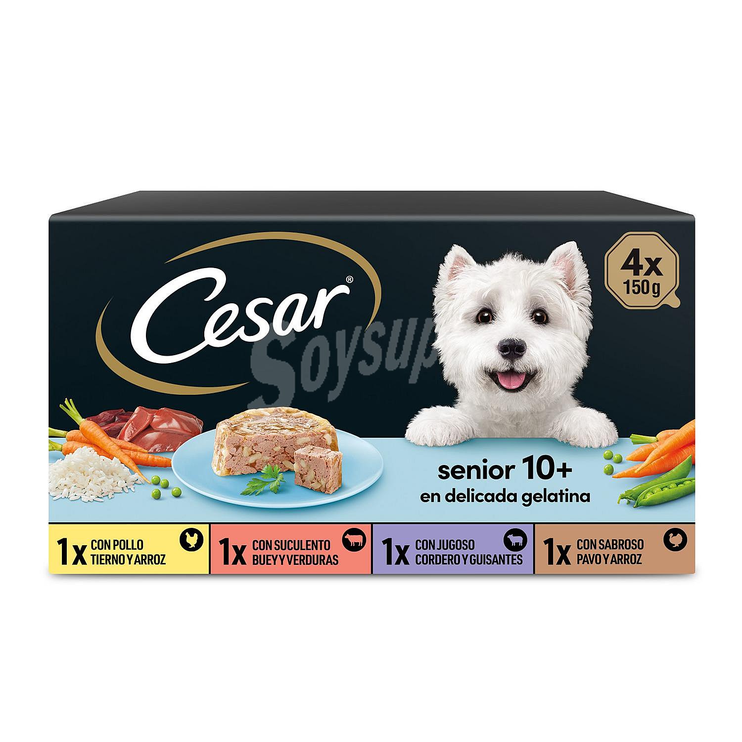 Comida para perro adulto a base de paté de cordero césar