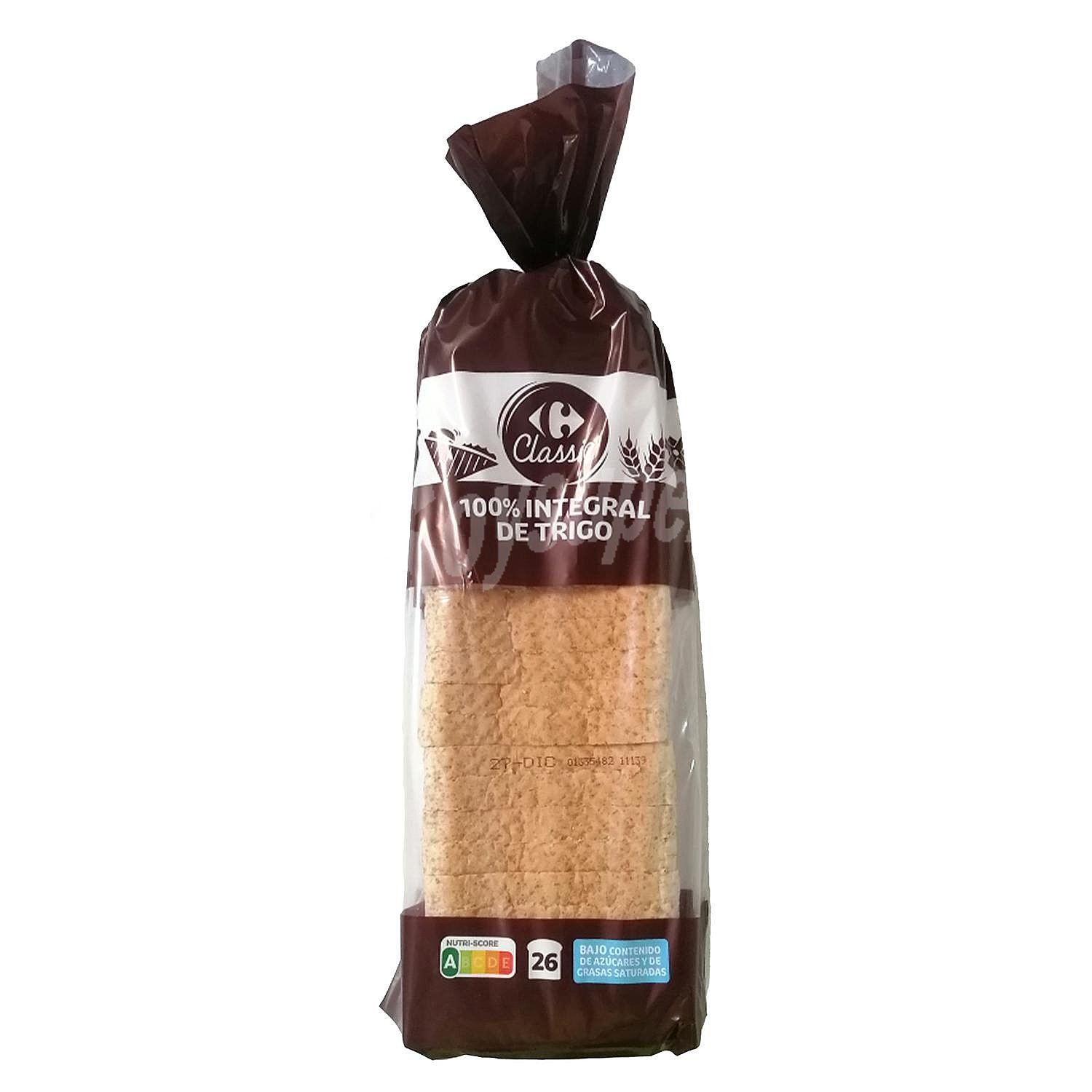 Pan de molde integral Classic´ Carrefour