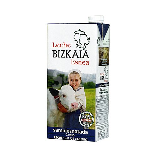 Bizkaia Leche semidesnatada de Vizcaya de vacas de caserio bizkaia