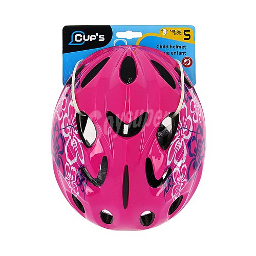 Casco infantil talla 48-52cm., ajustable con diseño de flores cup's alcampo