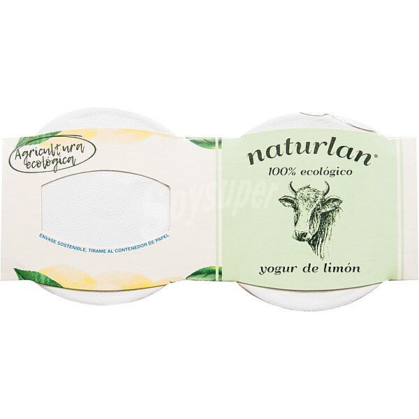 Yogur de vaca de limón 100% ecológico