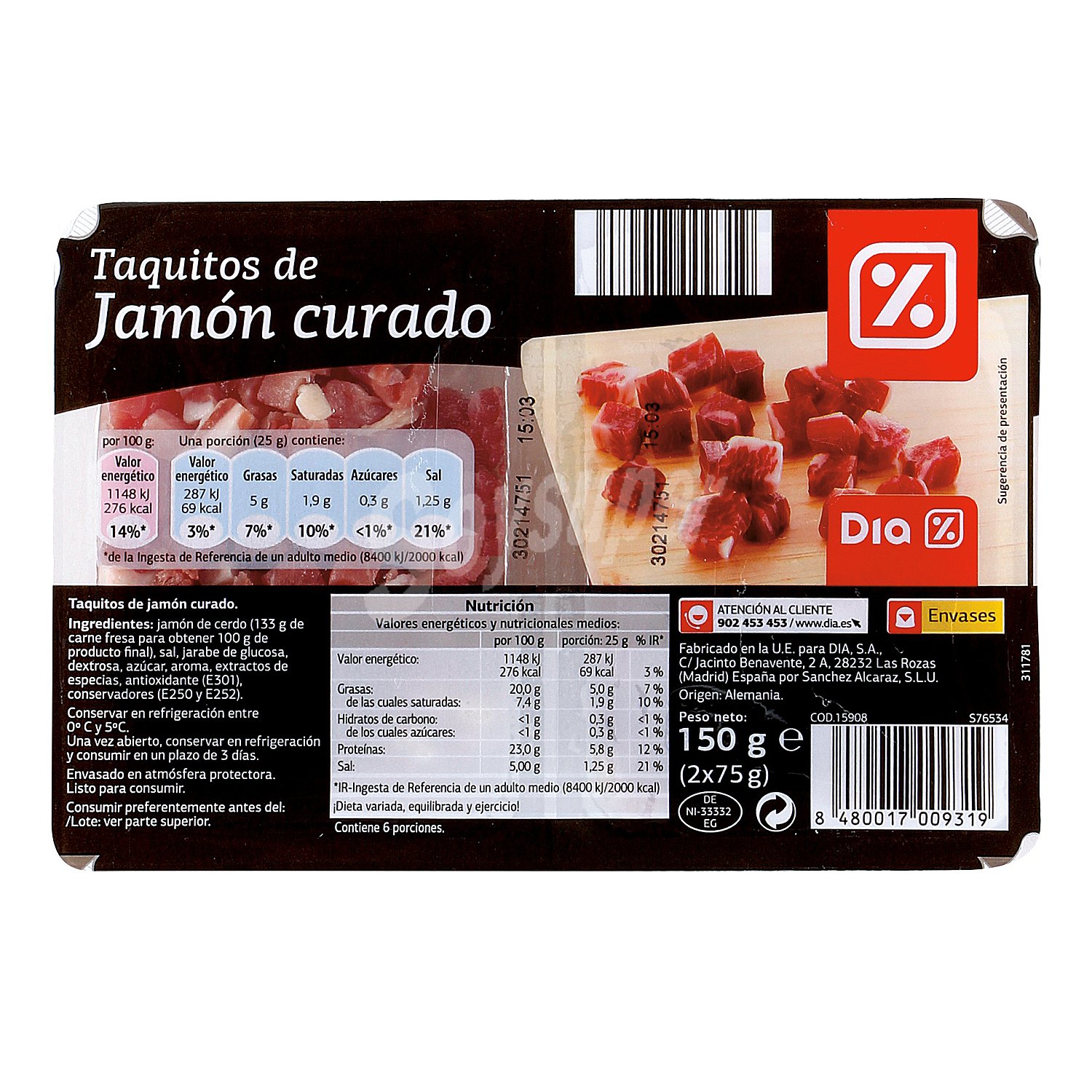 Taquitos de jamón curado