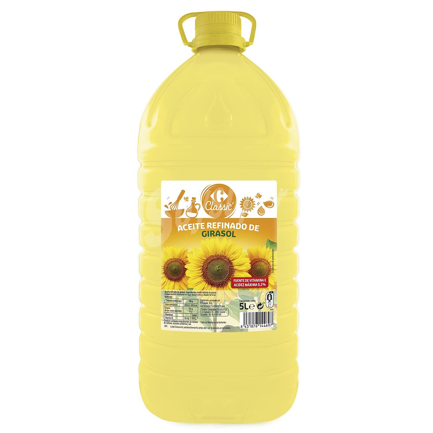 Aceite de girasol para freír Carrefour